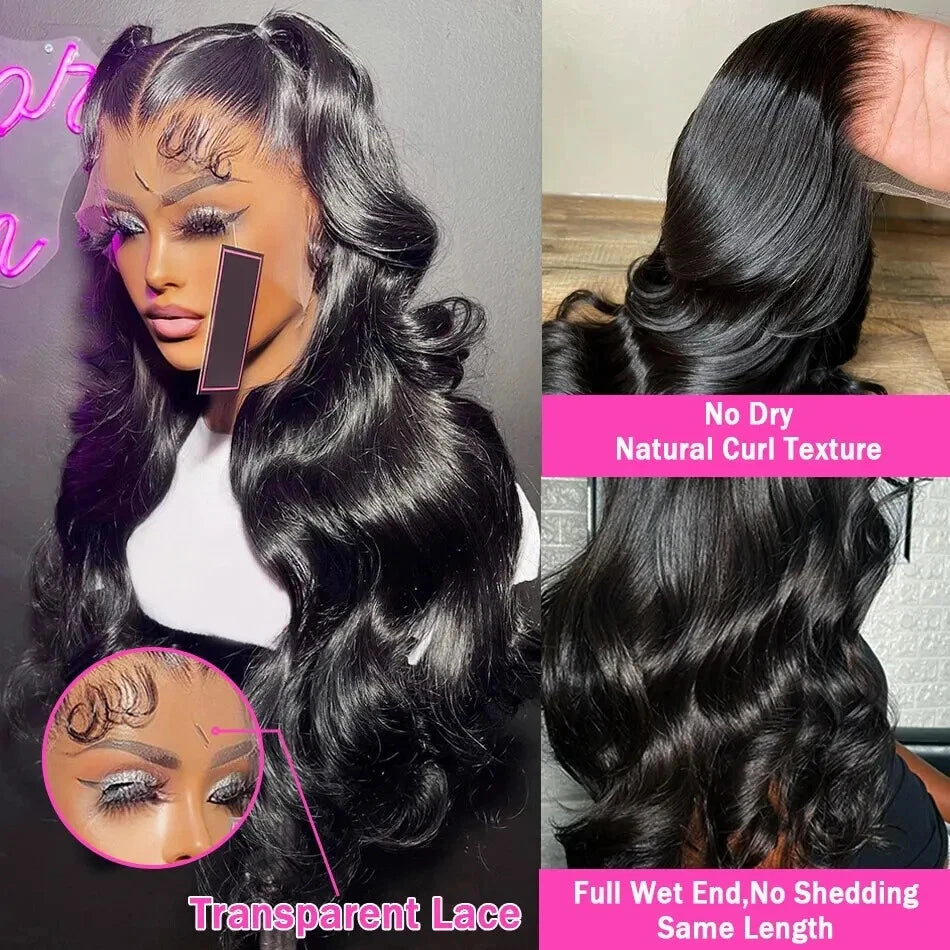13x4 13x6 250 Density Body Wave Human Hair Wigs 32 36 Inches Lace Front Human Hair Wig Pre Plucked With Baby Hair For Women